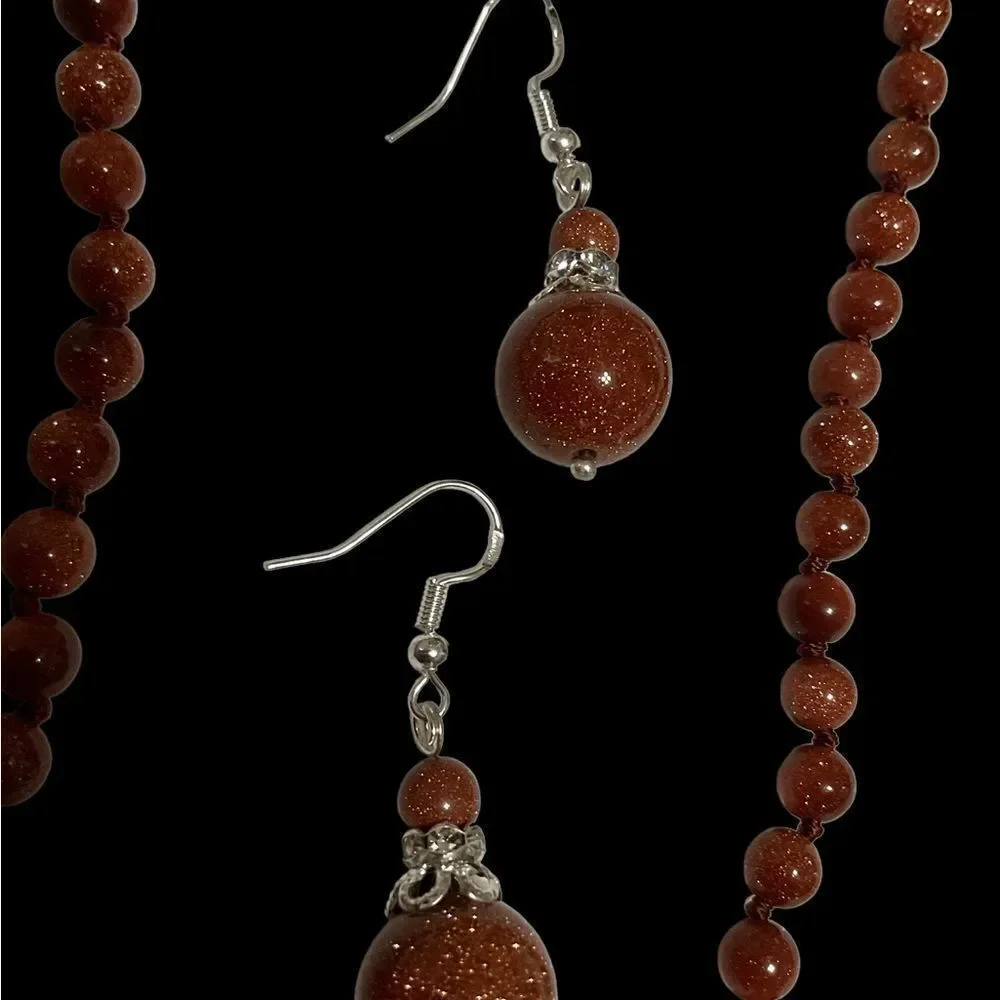 Natural Sunstone Necklace Earring Set NWT Black Friday sale!